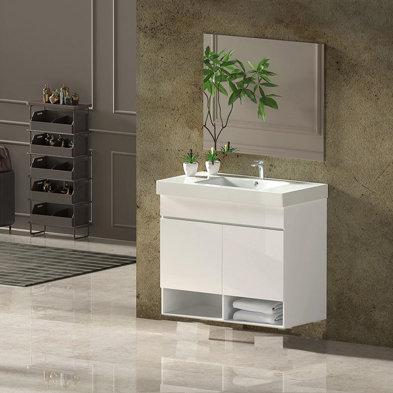 Mueble de baño suspendido NEBARI con cajón y lavabo extraplano