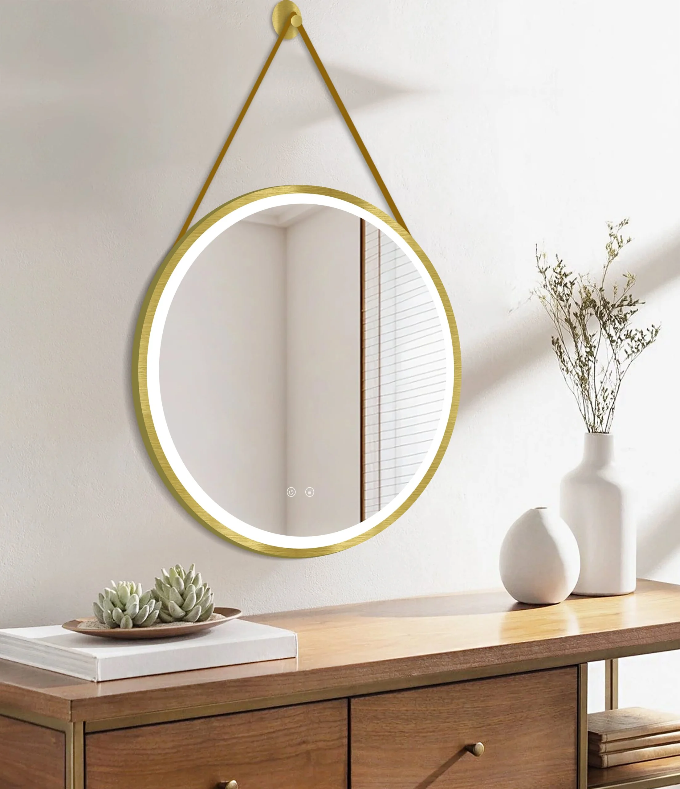 Espejo BiLED Olympus – espejo de baño redondo con luz LED cálida y fría (BiLED) (vista 3)
