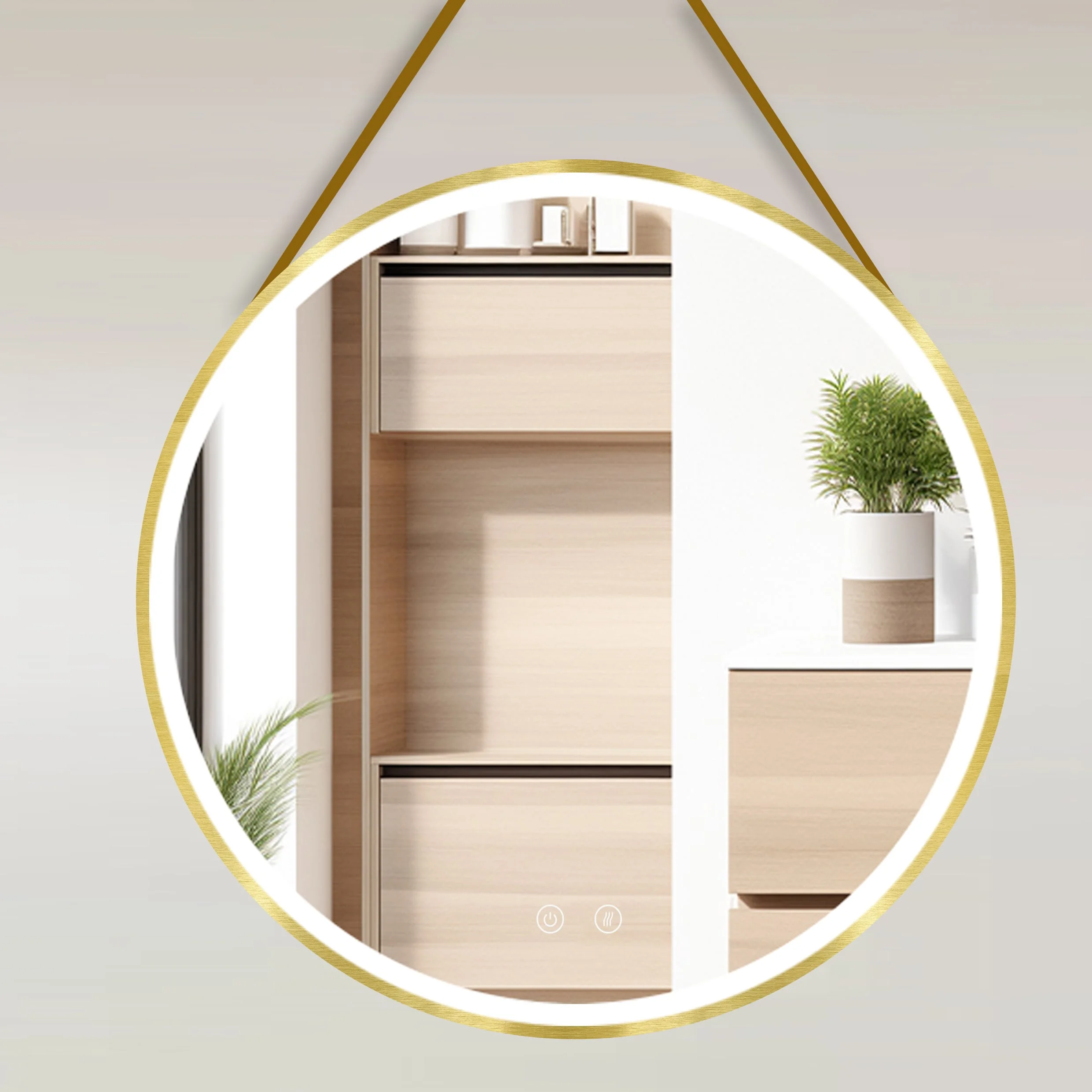 Espejo BiLED Olympus – espejo de baño redondo con luz LED cálida y fría (BiLED) (vista 6)